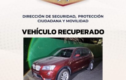 Recupera policía municipal de Tlaxcala vehículo con reporte de robo