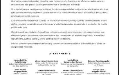 Lorena Cuéllar se pronuncia a favor del Plan B electoral