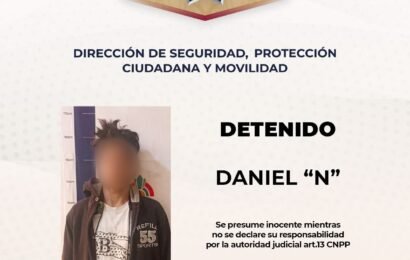 Policía municipal de Tlaxcala y vecinos vigilantes detienen a sujeto por alterar el orden