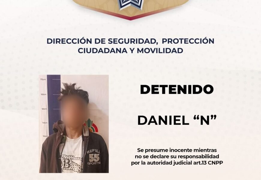 Policía municipal de Tlaxcala y vecinos vigilantes detienen a sujeto por alterar el orden