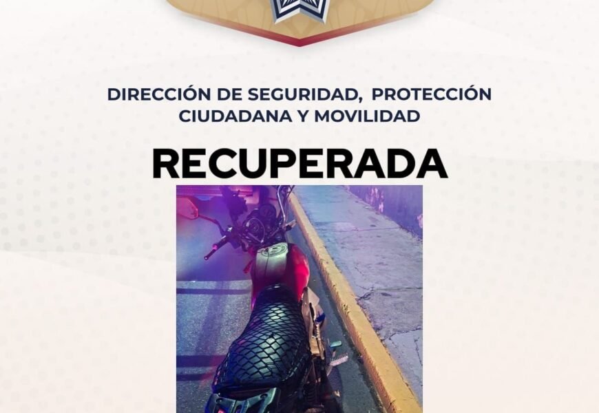 Recupera Policía Municipal de Tlaxcala motocicleta con reporte de robo en Ocotlán Recupera Policía Municipal de Tlaxcala motocicleta con reporte de robo en Ocotlán