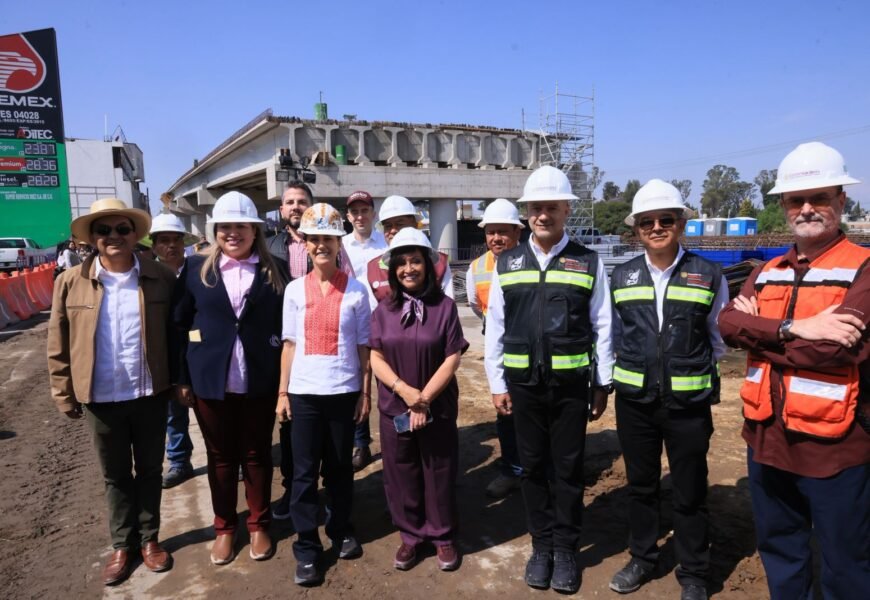 Claudia Sheinbaum supervisa Distribuidor Vial en Chiautempan