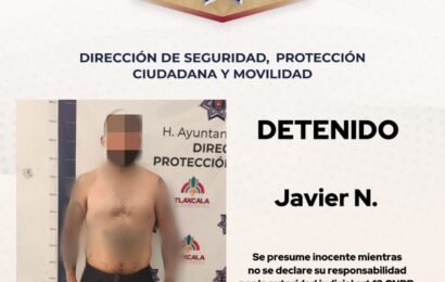 Policía municipal asegura a masculino por consumo de presuntas sustancias ilícitas