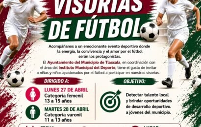 Visorias de futbol Tlaxcala llegan como una oportunidad real para niñas, niños y jóvenes