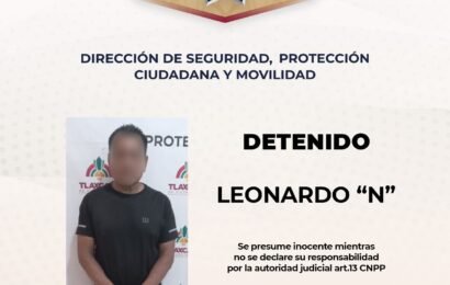 Policía municipal detiene a hombre en Chimalpa