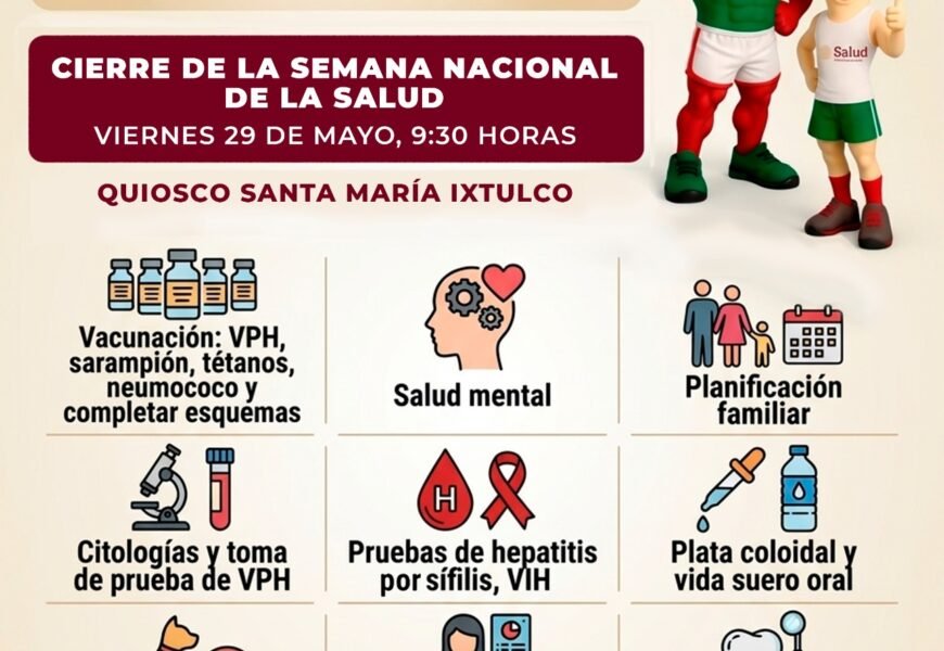 Semana de Salud en Ixtulco acercará servicios para familias de la capital