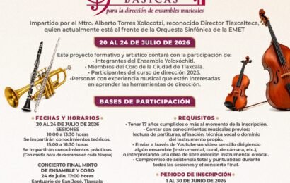 Ayuntamiento de Tlaxcala invita al curso “Herramientas básicas para la dirección de ensambles musicales”