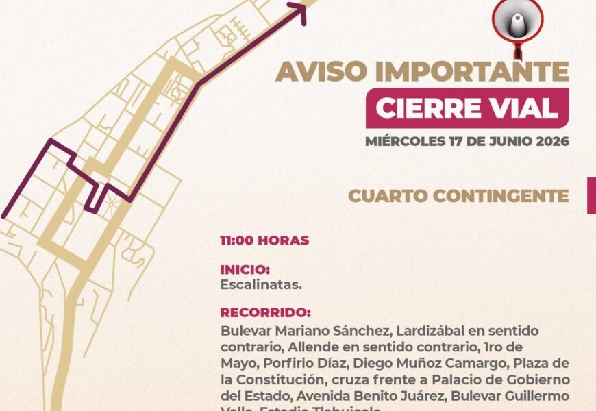 Dispositivo vial en Tlaxcala se activa por movilizaciones sociales del sindicato “7 de mayo” este miércoles