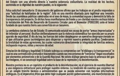 Pobladores de San Pedro Ecatepec exigen cese al hostigamiento