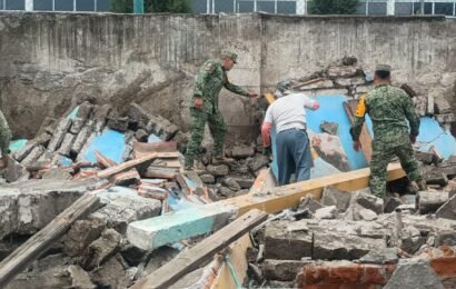 Autoridades atienden incidente registrado en el municipio de Apizaco tras fuerte lluvia