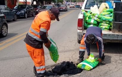 Acciones de bacheo avanzan en Tlaxcala