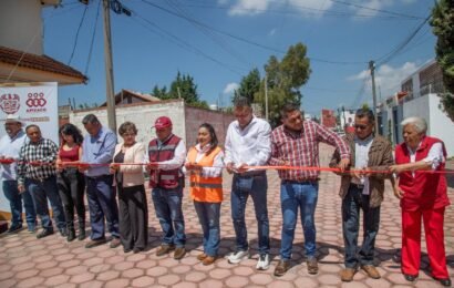 Pavimentación transforma vialidad en Loma Florida, Apizaco
