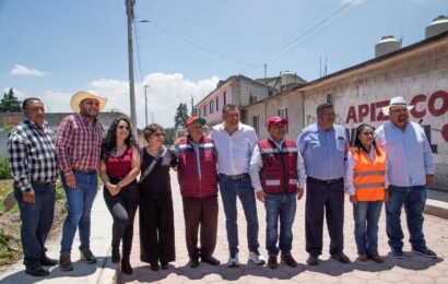 Pavimentación calle Zaragoza beneficia a Texcalac