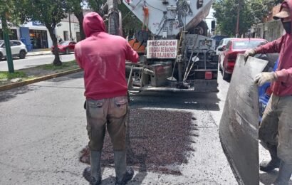 Bacheo en Apizaco avanza sobre el Boulevard Emilio Sánchez Piedras