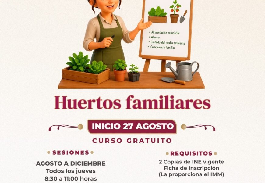 Curso de Huertos Familiares abre lugares para capacitar gratuitamente a la población