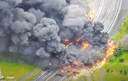 Incendio de tractocamión en Hueyotlipan moviliza a autoridades