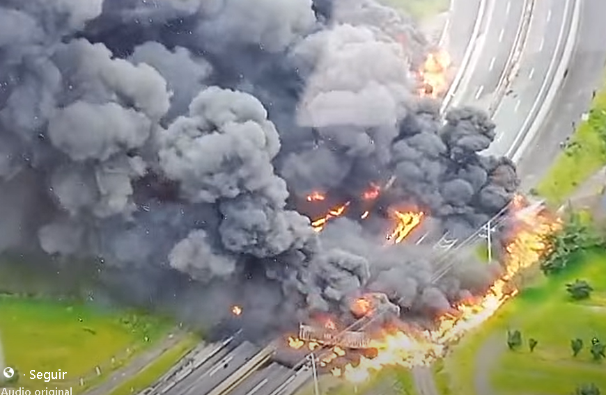 Incendio de tractocamión en Hueyotlipan moviliza a autoridades
