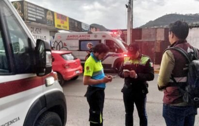 Policía municipal atiende incidente en Tizatlán Policía municipal atiende incidente en Tizatlán