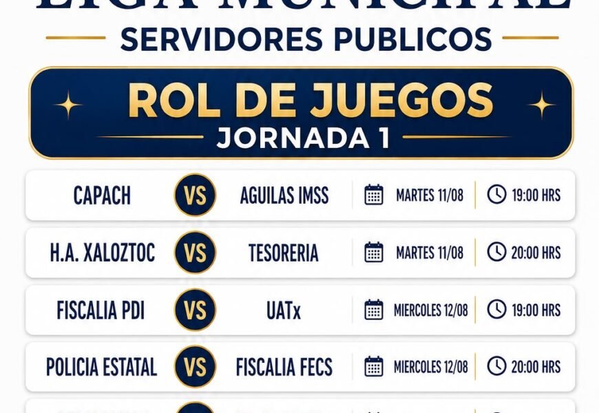 16 equipos participan en Liga Municipal de Futbol de Servidores Públicos
