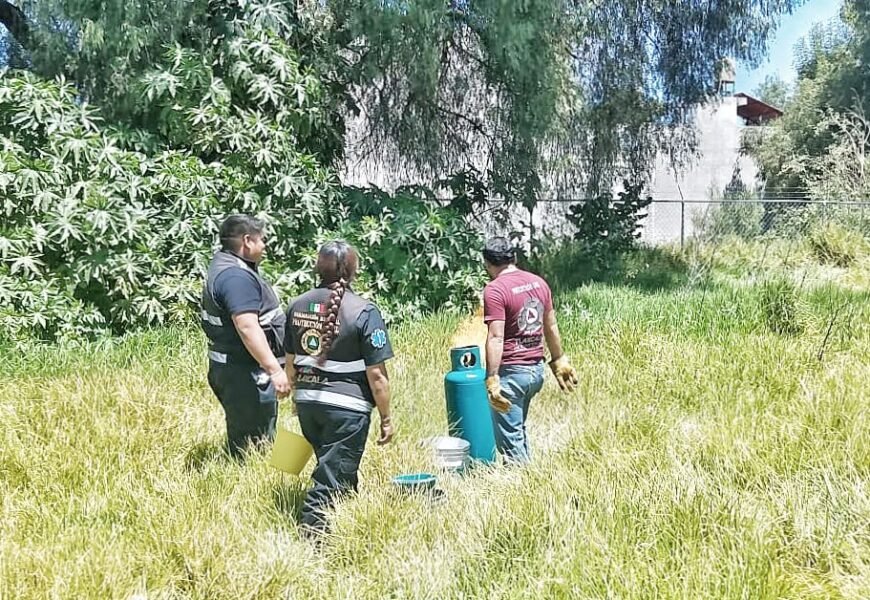 Protección Civil atiende fuga de gas en Ixtulco