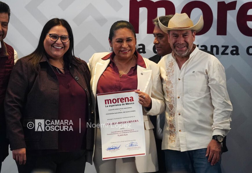 Raymundo Vázquez respalda a Ana Lilia Rivera como Coordinadora de MORENA en Tlaxcala
