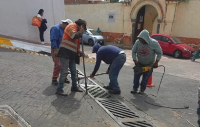 Limpieza de rejillas pluviales en Tlaxcala