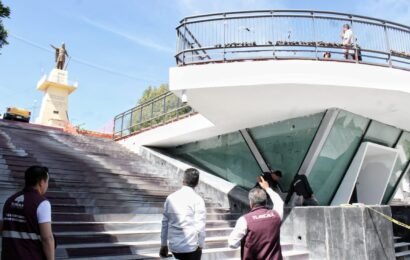 Alcalde de Tlaxcala supervisa Rehabilitación de las Escalinatas