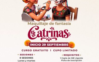 Capacitación gratuita sobre maquillaje de Catrinas