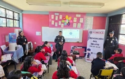 Policía Municipal de Tlaxcala realizan platica de Autocuidado en primaria Ohquetzalli