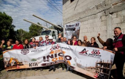 Javier Rivera inició obras de pavimentación y electrificación en Santa Anita Huiloac y San Isidro