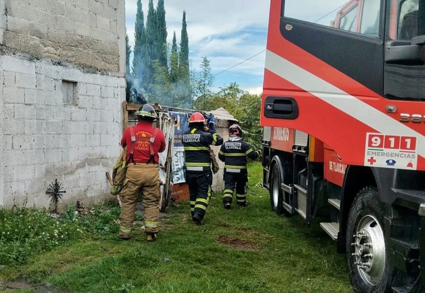 Protección Civil de Tlaxcala atendió incensio en Tlacomulco