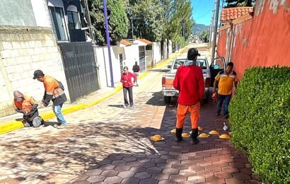 Colocan boyas viales en Las Ánimas, Tlaxcala