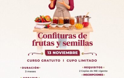 Curso gratuito de confituras en Tlaxcala Curso gratuito de confituras en Tlaxcala