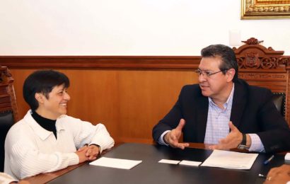 Acuerdan Marco Mena y directora de Conagua inversión en obras y saneamiento para Tlaxcala