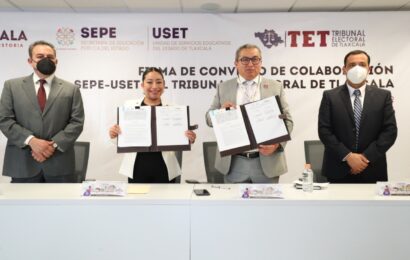 Firman SEPE-USET y tribunal electoral de Tlaxcala convenio de colaboración