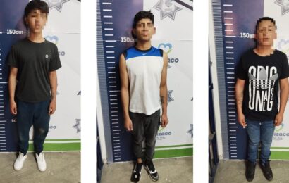 SSC y policía municipal de Apizaco detuvieron a presuntos responsables de robo