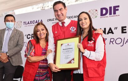 Presidió Gobernadora cierre de colecta de la cruz roja mexicana en Tlaxcala