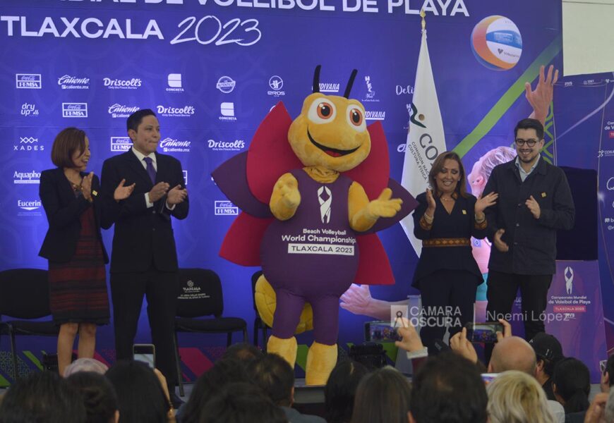 Presentan a «Lucy» la mascota del Campeonato Mundial de Voleibol de Playa Tlaxcala 2023