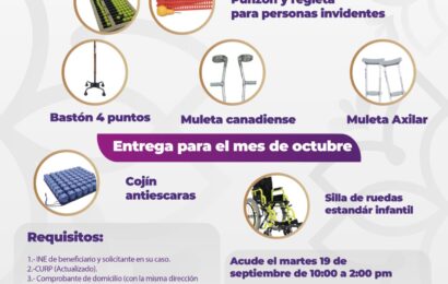 Entregará SB ayudas funcionales gratuitas a tlaxcaltecas con discapacidad durante octubre