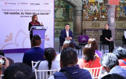 Gobernadora Lorena Cuellar encabezó iniciativa de salud con el «Dr. Vagón El Tren de la Salud»