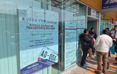 SMyT facilita el canje de placas para vehículos en Tlaxcala