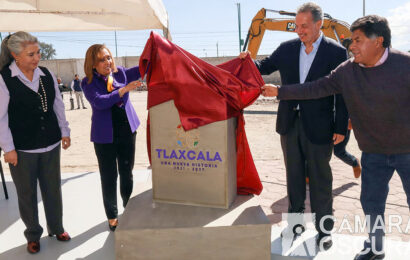 Gobernadora de Tlaxcala coloca primera piedra de la Ciudad Administrativa en Yauhquemehcan
