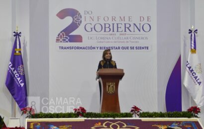 Gobernadora Lorena Cuéllar presenta logros y compromisos cumplidos en su segundo informe de actividades